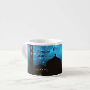 Ramadan Kareem Typography Islamic Crescent Text Espresso Cup