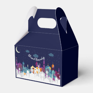 Ramadan Kareem Typography Islamic Crescent Text Favor Box