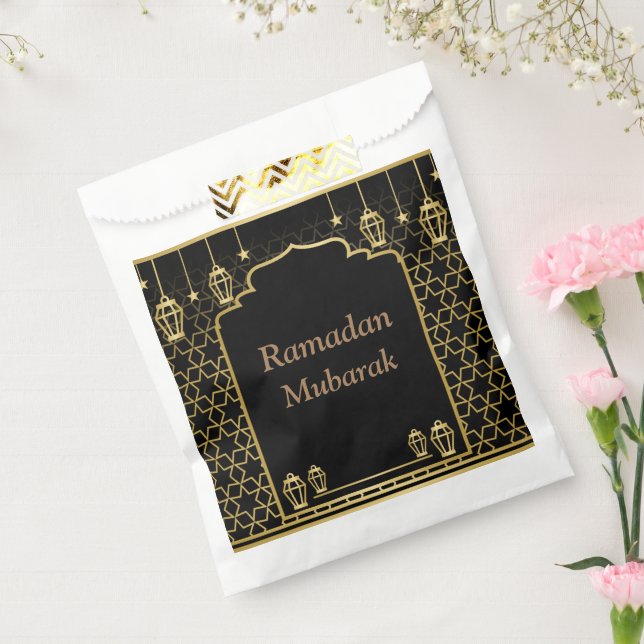 Ramadan Kareem Typography Islamic Crescent Text Favour Bag (Sealed)