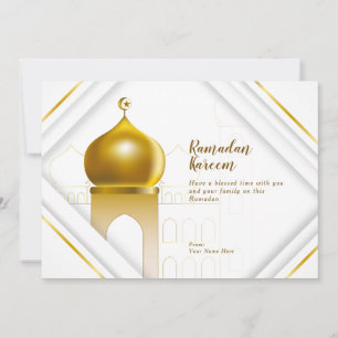 Ramadan Kareem   White Modern Frame Greeting Card
