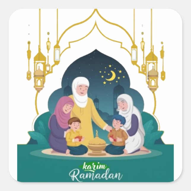 Ramadan Karim Square Sticker (Front)