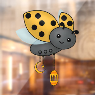 Ramadan Ladybug Lanterns Window Cling