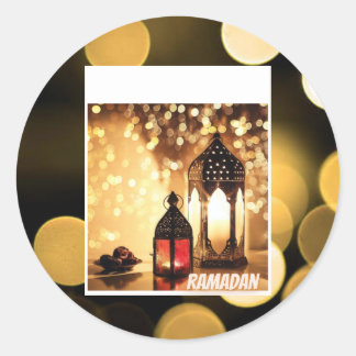 Ramadan lantern. classic round sticker