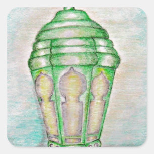 Ramadan lantern square sticker