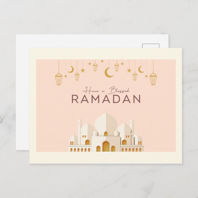 Ramadan Moubarak | Carte postale Ramadan Kareem Ho (Devant / Derrière)