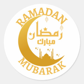 Ramadan Mubarak رمضان مبارك Classic Round Sticker
