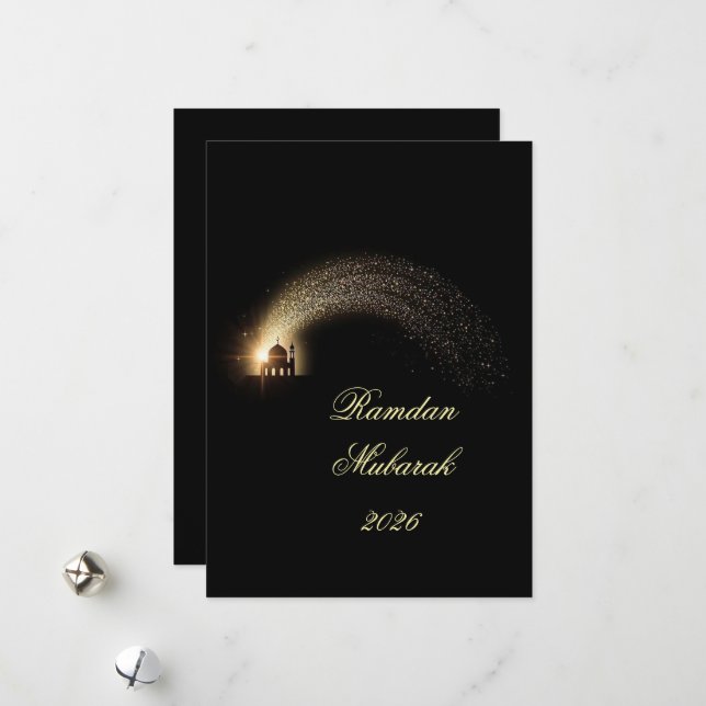 Ramadan Mubarak 2026 personalized  Elegant Card  (Front/Back In Situ)