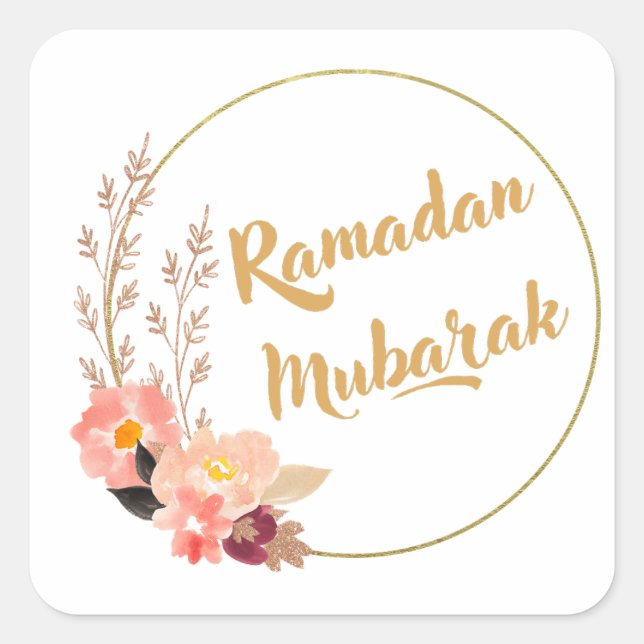 Ramadan Mubarak 5 Square Sticker (Front)