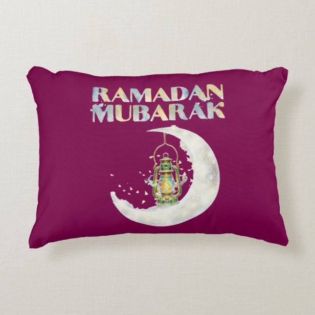 Ramadan Mubarak Accent Pillow (Front)