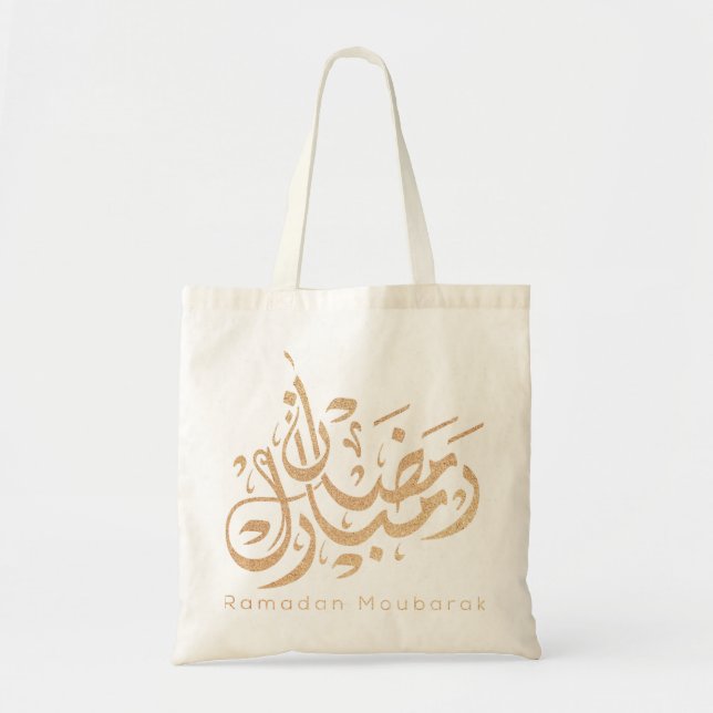 Ramadan mubarak arabic calligraphy tote bag (Front)