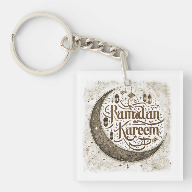 Ramadan Mubarak Celebration  Traditional Lanterns  Keychain (Front)