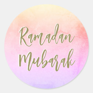 Ramadan Mubarak Colourful Classic Round Sticker