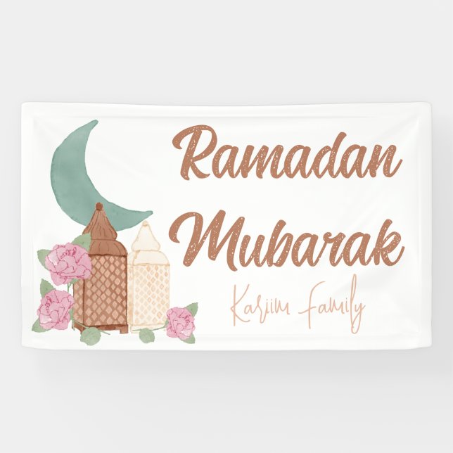 Ramadan Mubarak Decoration Custom Home decor name Banner (Horizontal)