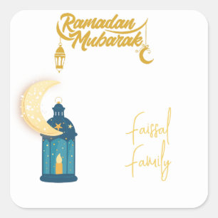 Ramadan Mubarak Decoration Custom Home decor name Square Sticker