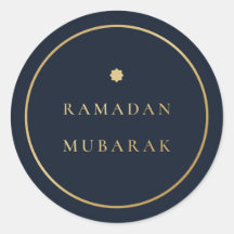 Ramadan Mubarak Elegant Navy Gold Sticker