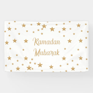 Ramadan Mubarak Gold Star Glitter Sparkle decor Banner