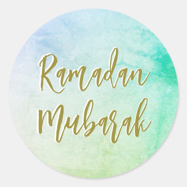 Ramadan Mubarak Greetings  Classic Round Sticker (Front)