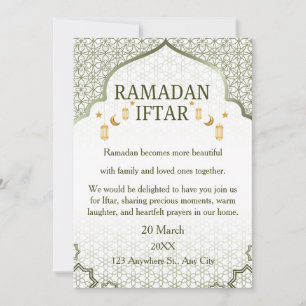 Ramadan Mubarak Invitations – Elegant Family Iftar
