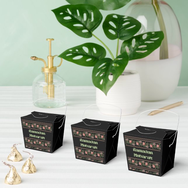 Ramadan Mubarak Islamic Arabesque Border pattern F Favor Box (Multiple)