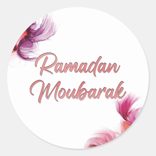 Ramadan Mubarak islamic art Classic Round Sticker (Front)