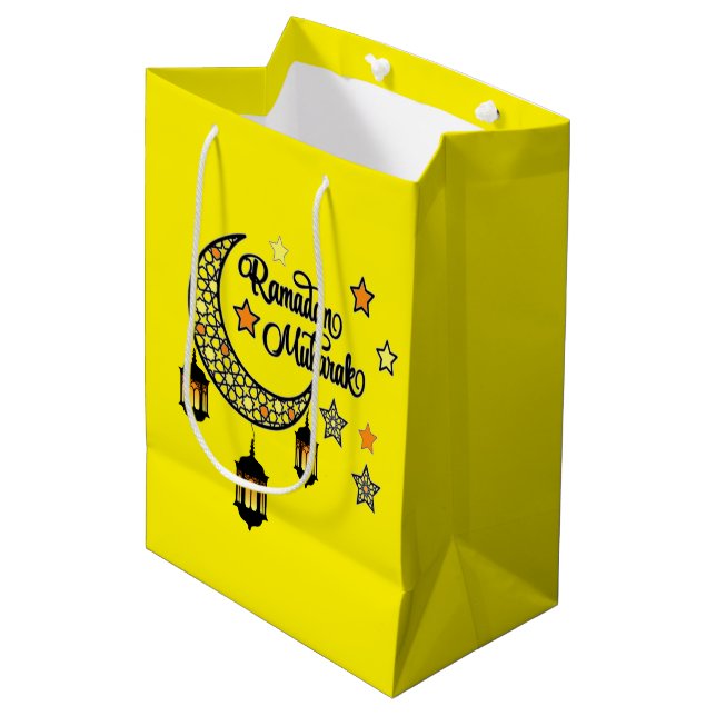 Ramadan Mubarak Kareem Crescent lantern  Medium Gift Bag (Front Angled)