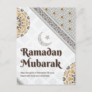 Ramadan Mubarak Mandala Crescent Art Postcard