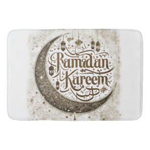 Ramadan Mubarak Muslim Fasting Lantern Crescent Bath Mat