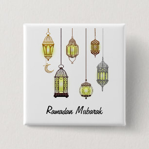 Ramadan Mubarak Muslim Fasting Ramadan Lanterns 2 Inch Square Button