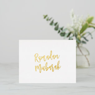 Ramadan Mubarak Muslim Islamic Greeting     Foil Holiday Postcard