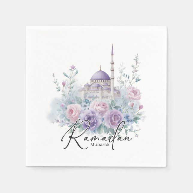 Ramadan Mubarak Personalized Islamic Party Decor Napkin (Front)