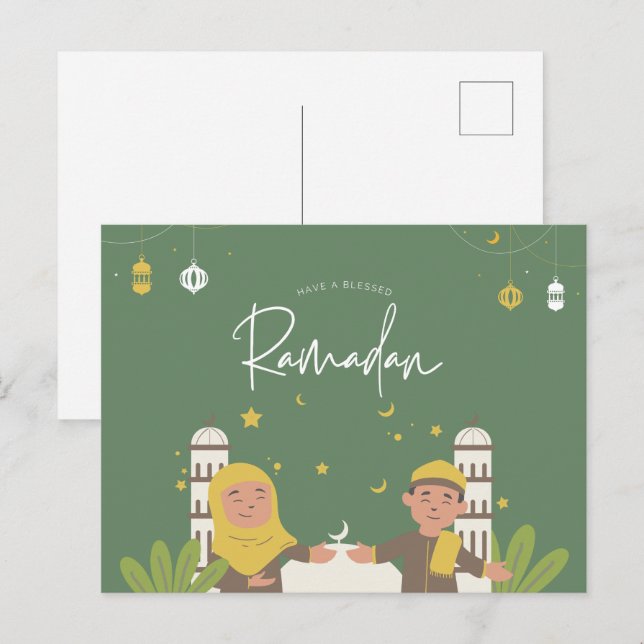 Ramadan Mubarak | Ramadan Kareem Holiday Postcard (Front/Back)