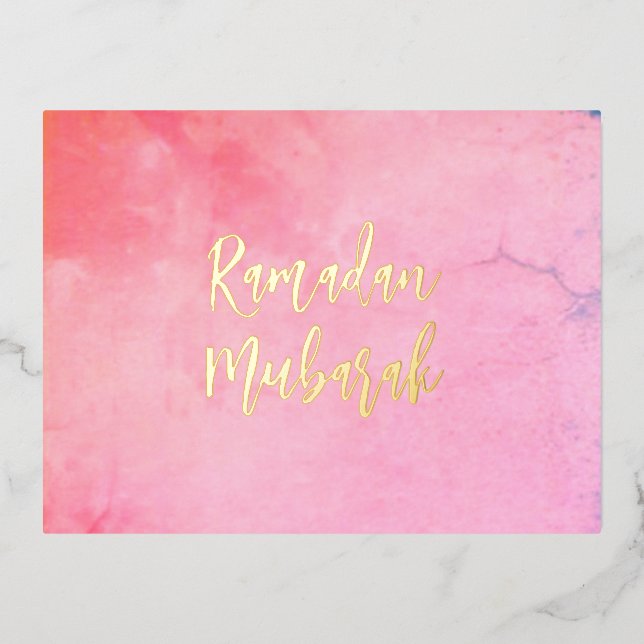 Ramadan Mubarak Ramadan Kareem Miss Gold Foil Holiday Postcard (Front)