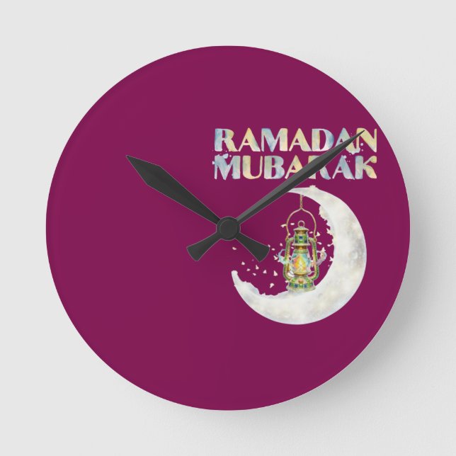 Ramadan Mubarak Round Clock (Front)