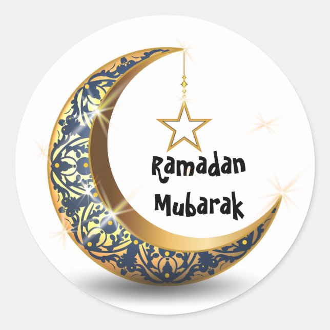 Ramadan Mubarak Round Stickers (Front)