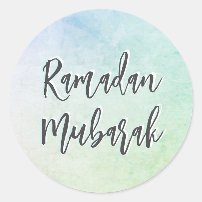 Ramadan Mubarak Script Classic Round Sticker (Front)