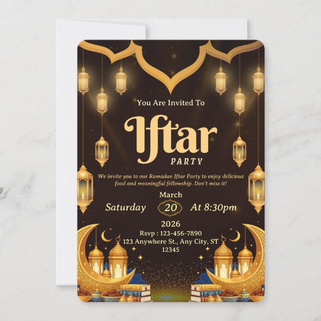 Ramadan Nights: Join Us for a Special Iftar Gather Invitation (Front)