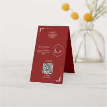 Ramadan QR Code Table Tent Card | Red Iftar Menu S
