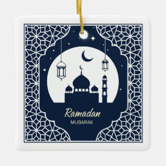 ✨ Ramadan Serenity Decorative Art – Celestial Ceramic Ornament