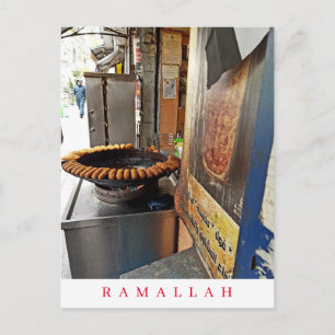 Ramallah street food shop view postcard