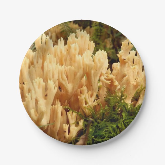 Ramaria stricta Fungi Paper Plates (Front)