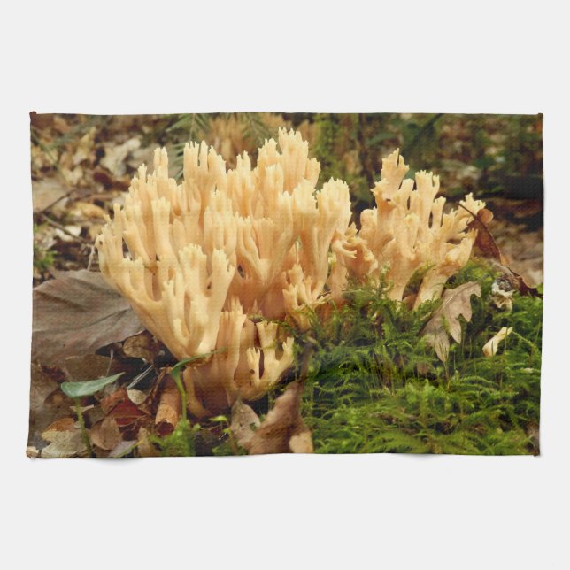 Ramaria stricta Fungi Tea Towel (Horizontal)