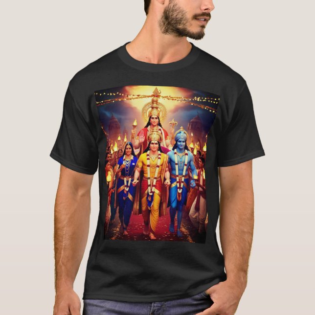 Rama's Return to Ayodhya T-Shirt | Celebrate Lord  (Front)