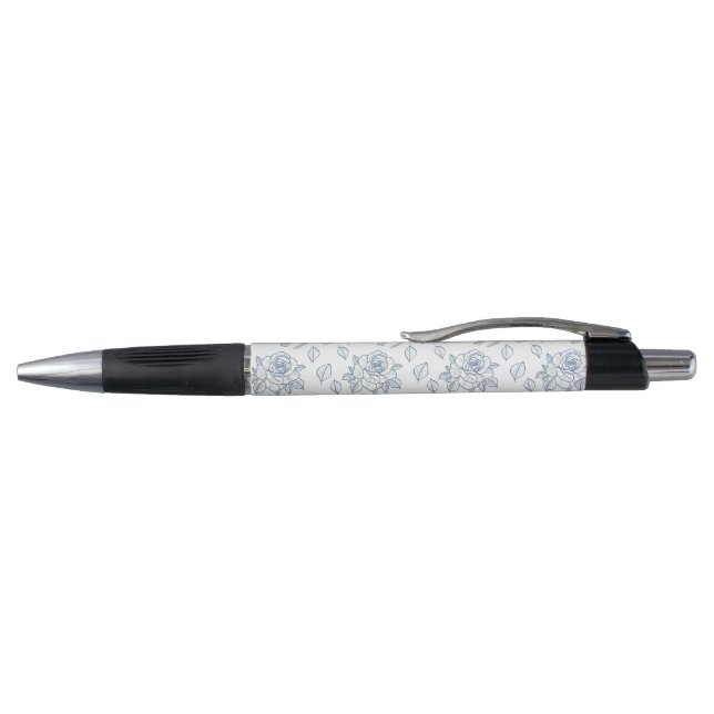 Rambling Rose Blue Guest Book Table Wedding Favour Pen (Top)