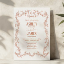 Rambling Rose Terracotta Monogram Crest Wedding