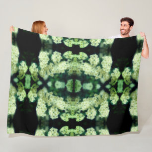 Rambling Wild White Roses Abstract Fleece Blanket