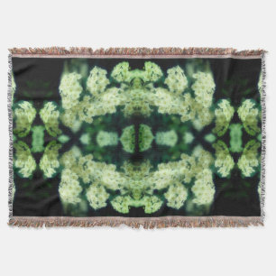 Rambling Wild White Roses Abstract  Throw Blanket