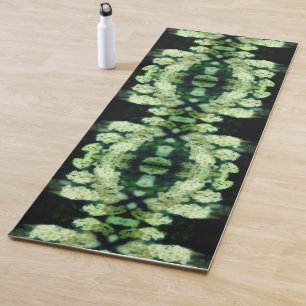 Rambling Wild White Roses Abstract Yoga Mat