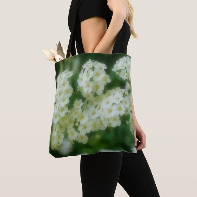 Rambling Wild White Roses Flower  Tote Bag (Close Up)
