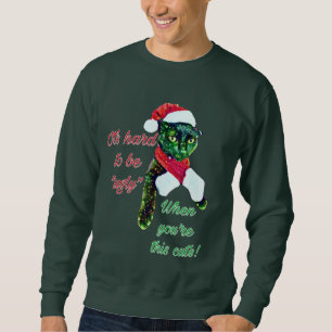 Rambo's "Ugly Christmas Sweater" Holiday Cat Men's Sweatshirt