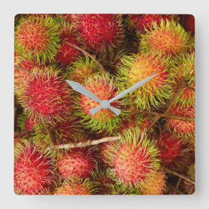 Rambutan Fruit at Can Duoc Market Square Wall Clock